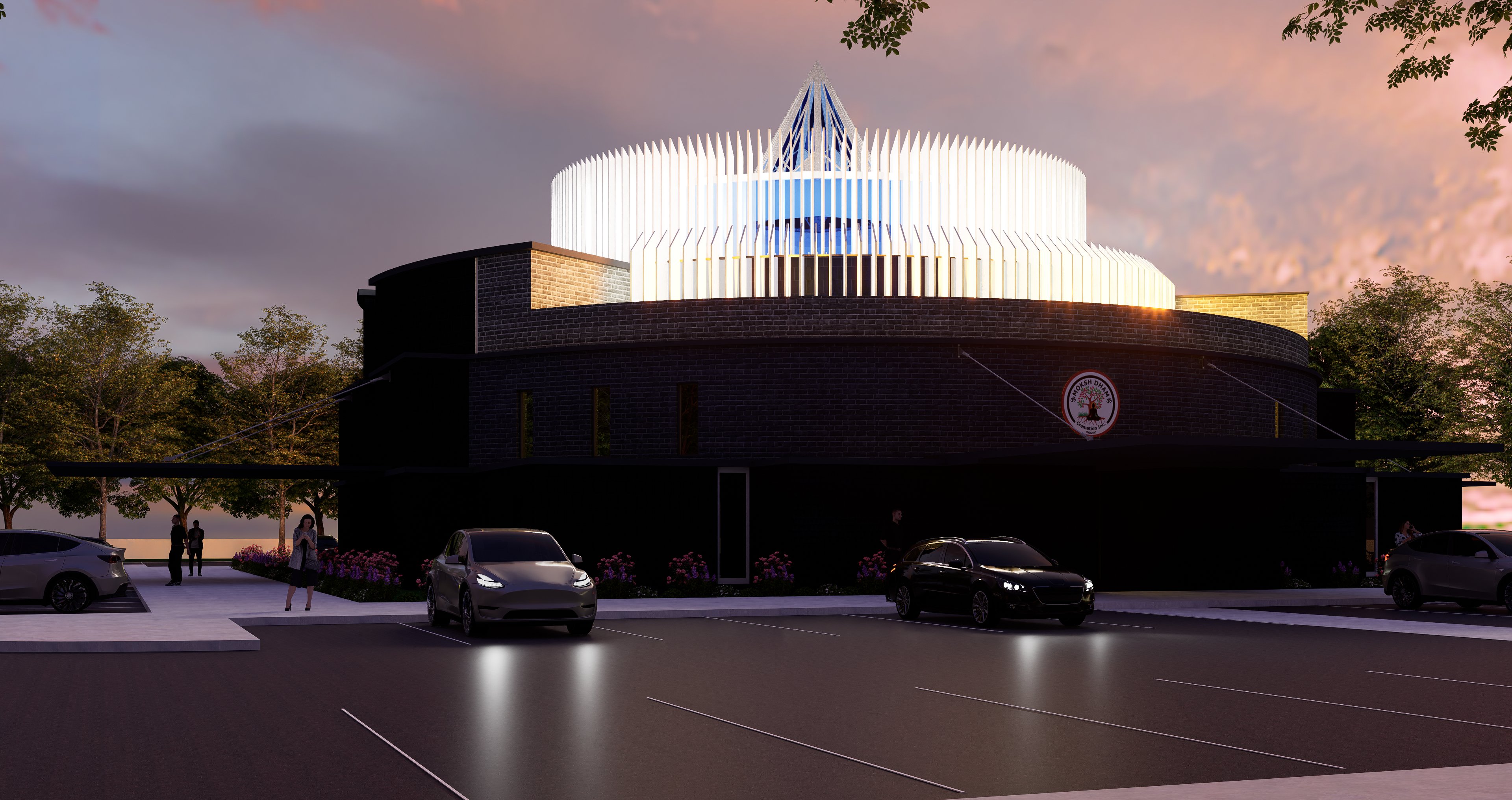 Exterior at sunset